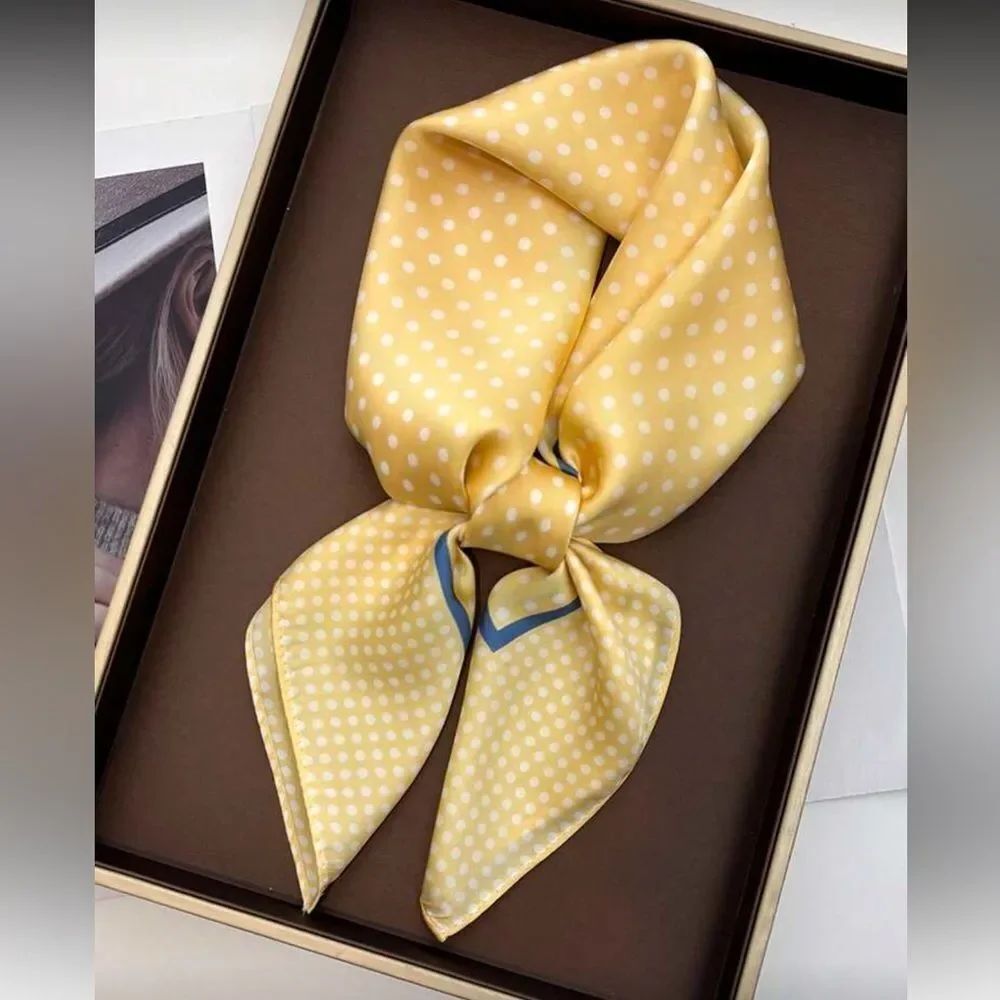 Yellow Polka Dot Scarf A1571